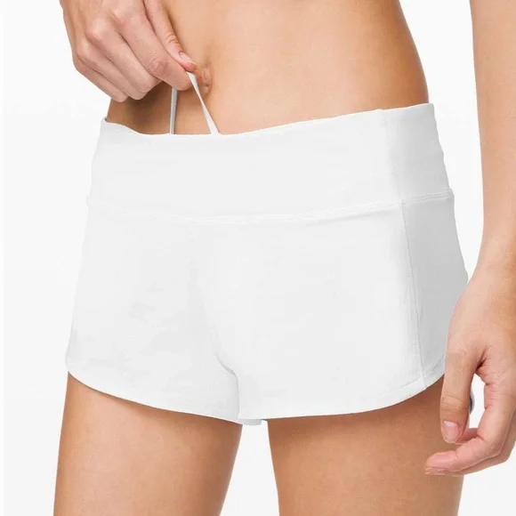 Lululemon Speed Up Short 2.5” White Run Shorts Swift Built-In Liner Size 4 - Picture 3 of 9